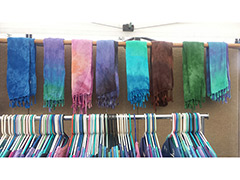 Hand-woven, hand-dyed scarves