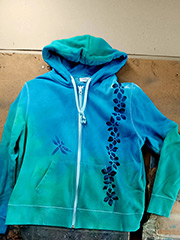 Hoodie with Dragonfly and Plumeria