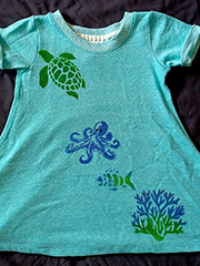 Kids dress with turtle, octopus, and fish