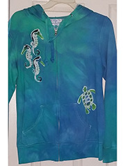 Seahorse and Turtle zip hoodie