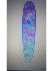 Custom Tie-Dyed Pastel Kona Cotton, used as a laminate for the decks of surfboards for Walden Surf Company