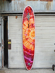 Custom Tie-Dyed Kona Cotton, used as a laminate for the decks of surfboards for Walden Surf Company