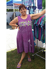 Women's Purple Plumeria Dress